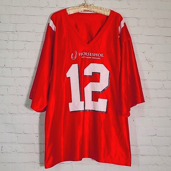 Horseshoe Casino Southern Indiana "The Boat" Red White Jersey #12 Mens Size 2XL - Picture 6 of 13